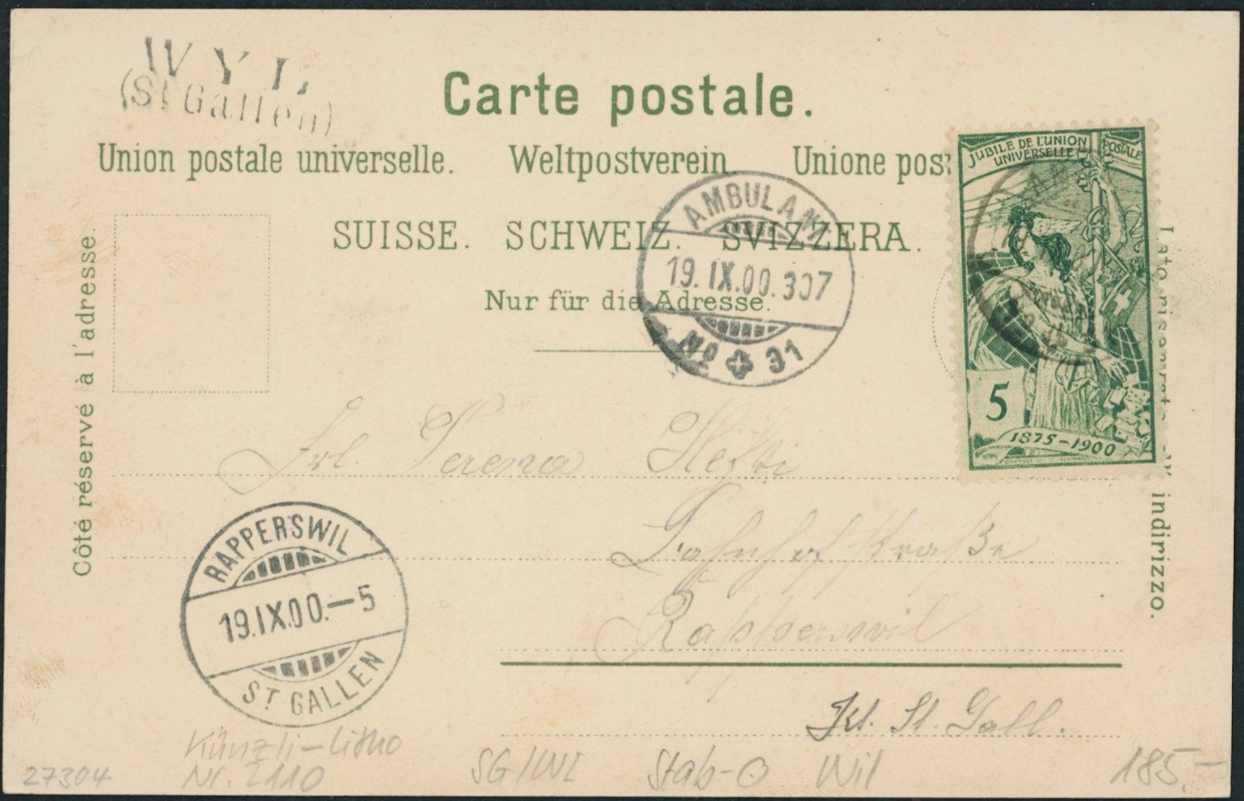 Ansichtskarten: SG Wil - Litho – Gebraucht aus Schindellegi von stationary 1