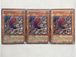 Yu-Gi-Oh Medusawurm 3x Sammelkarten TLM-DE022 guter Zustand