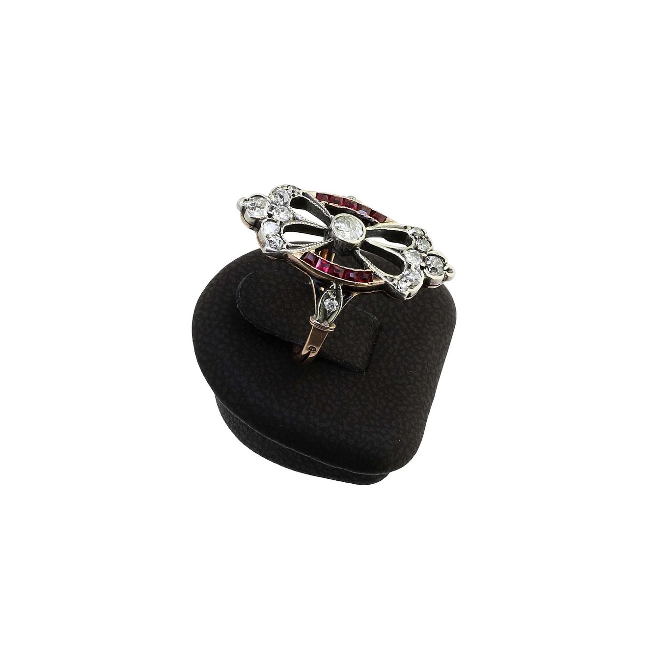 Anelli: Diamant Rubin Ring, Art Déco – Usato da Zürich venduto da Vintage-Jewellery