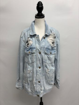 Hollister Jeansjacke im Destroyed-Look M blau
