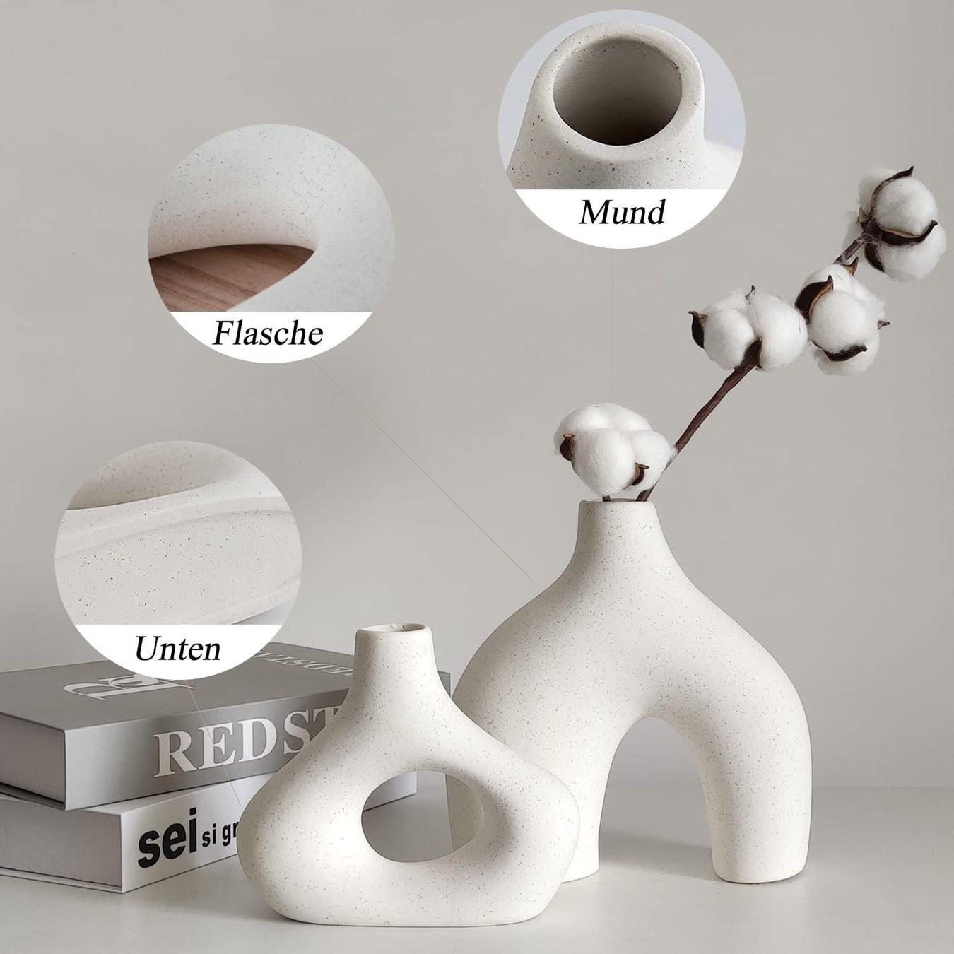 Vasen & Gefässe: Weiße Keramikvase 2er-Set – Neu und originalverpackt aus Nuglar von SaleRitter 5