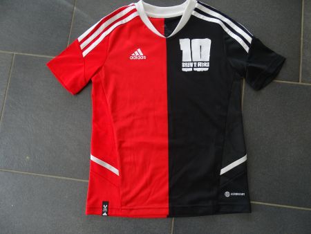 Adidas Messi Shirt Gr. 140 rot/schwarz - Neuwertig!