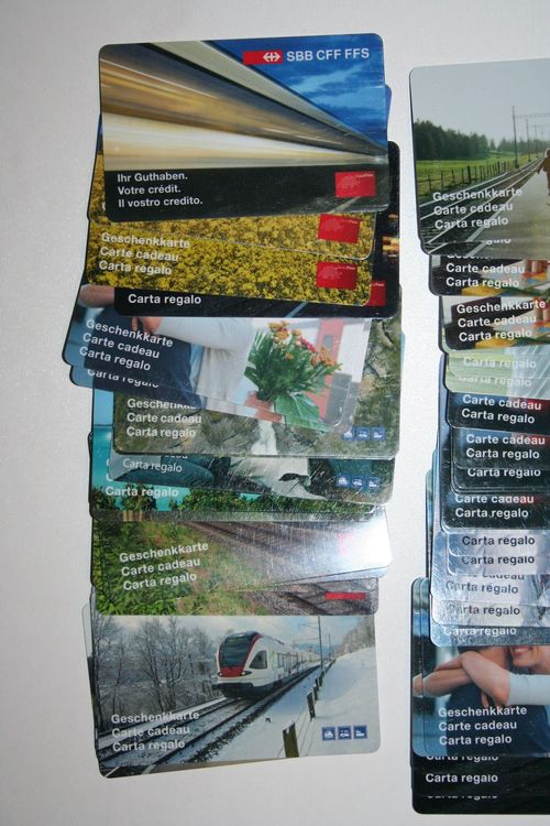 Cartes de téléphone: 123 leere Geschenkkarten SBB/BLS/ZB/RhB/VBL/MGB/FB/RB – D'occasion à Bern par ascona43 1