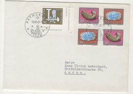 Pro Patria 1960 Brief 2x Nr.B98,B99, 1x B101 gest. Bethlehem
