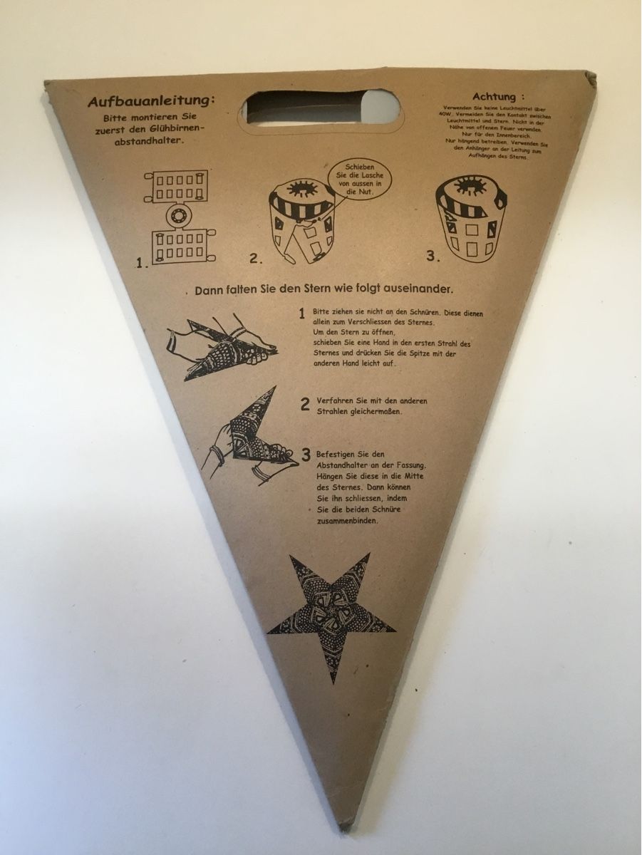 Lampade: Faltbare Sternlampe In2U aus Karton – Usato da Kreuzlingen venduto da Schuggerman 3