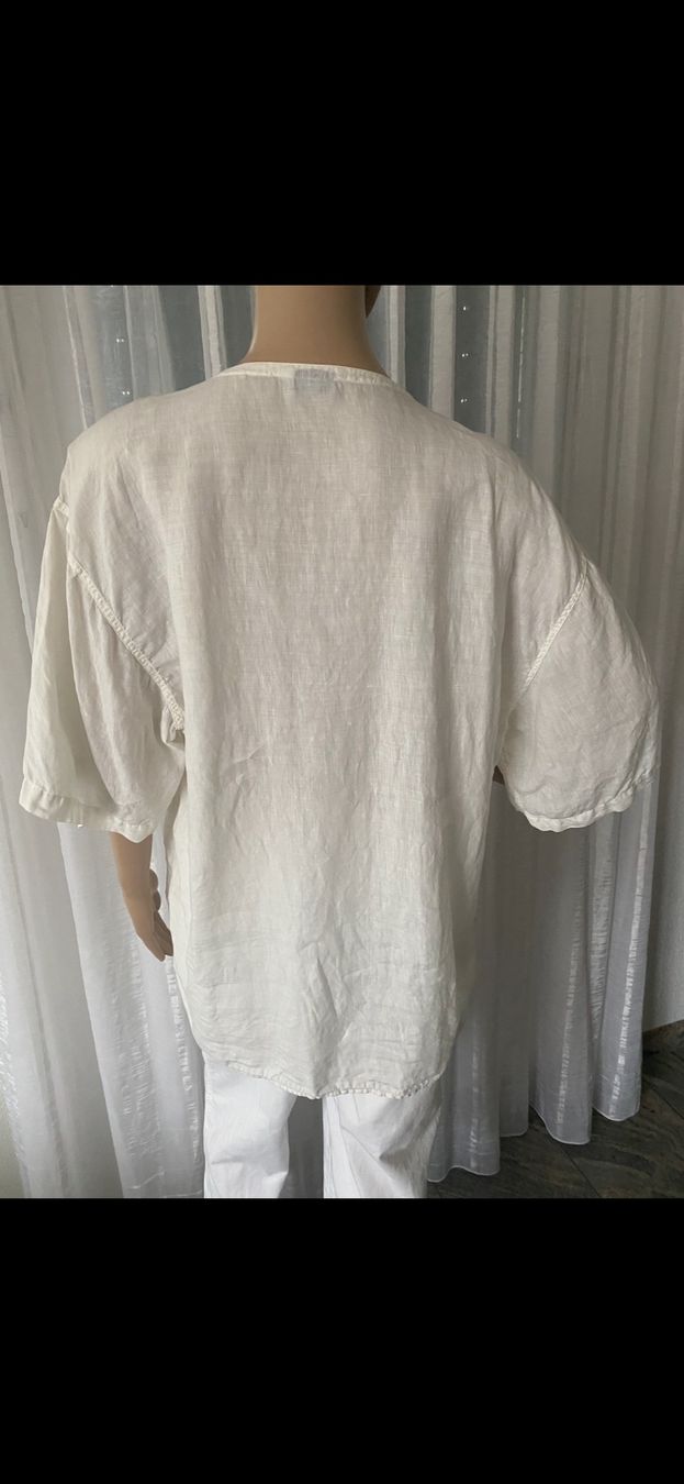 Blusen: Perfekter Auftritt - einzigartige 100%-Leinen-Bluse, M/L – Neu (gemäss Beschreibung) aus Winkel von ferrari2022 6