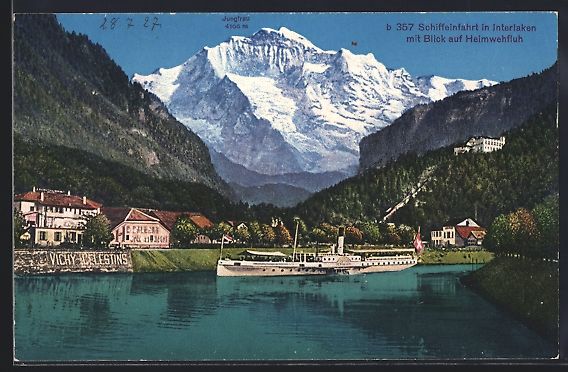Ansichtskarten: Interlaken, Schiffeinfahrt mit Blick auf – Gebraucht aus Berlin von bartko-reher