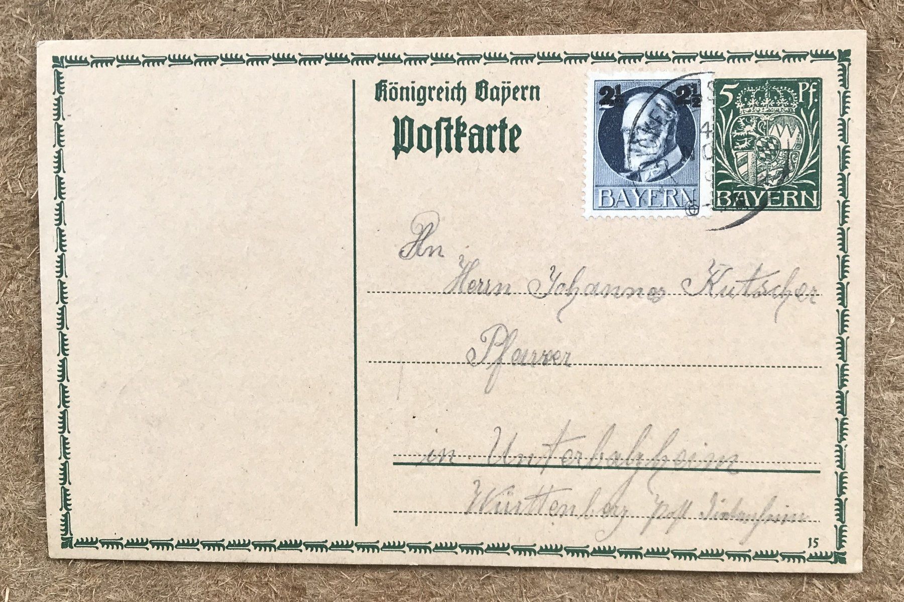 Tutti i francobolli: POSTKARTE KÖNIGREICH BAYERN – Usato da Ostermundigen venduto da Kari1937