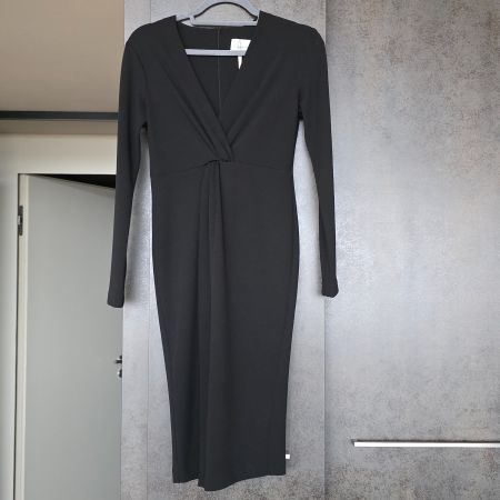 🐸 VICARIO CINQUE KLEID COCKTAIL KLEID SCHWARZ TWISTED NECK