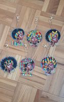 Porte-clés "Femme africaine" en diamond painting/Schlüsselan