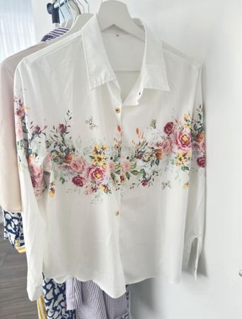 🌸 Damen Blumenhemd Größe L/XL