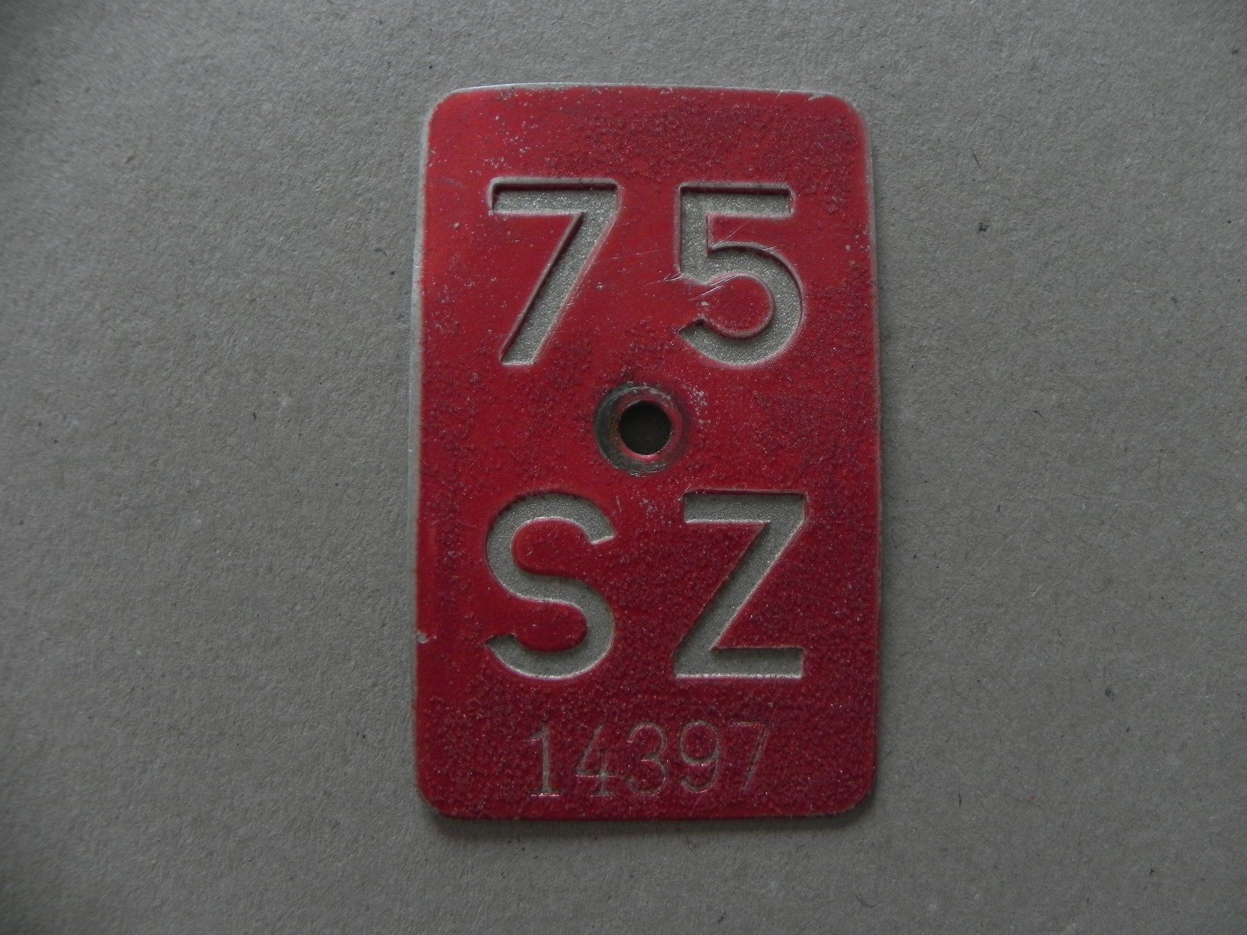 Schilder: Velonummer SZ 75 Schwyz 1975 Geschenk – Gebraucht aus Siebnen von krimsie