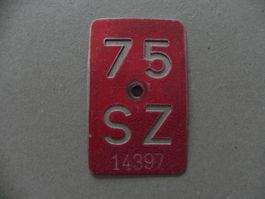 Velonummer SZ 75 Schwyz 1975 Geschenk