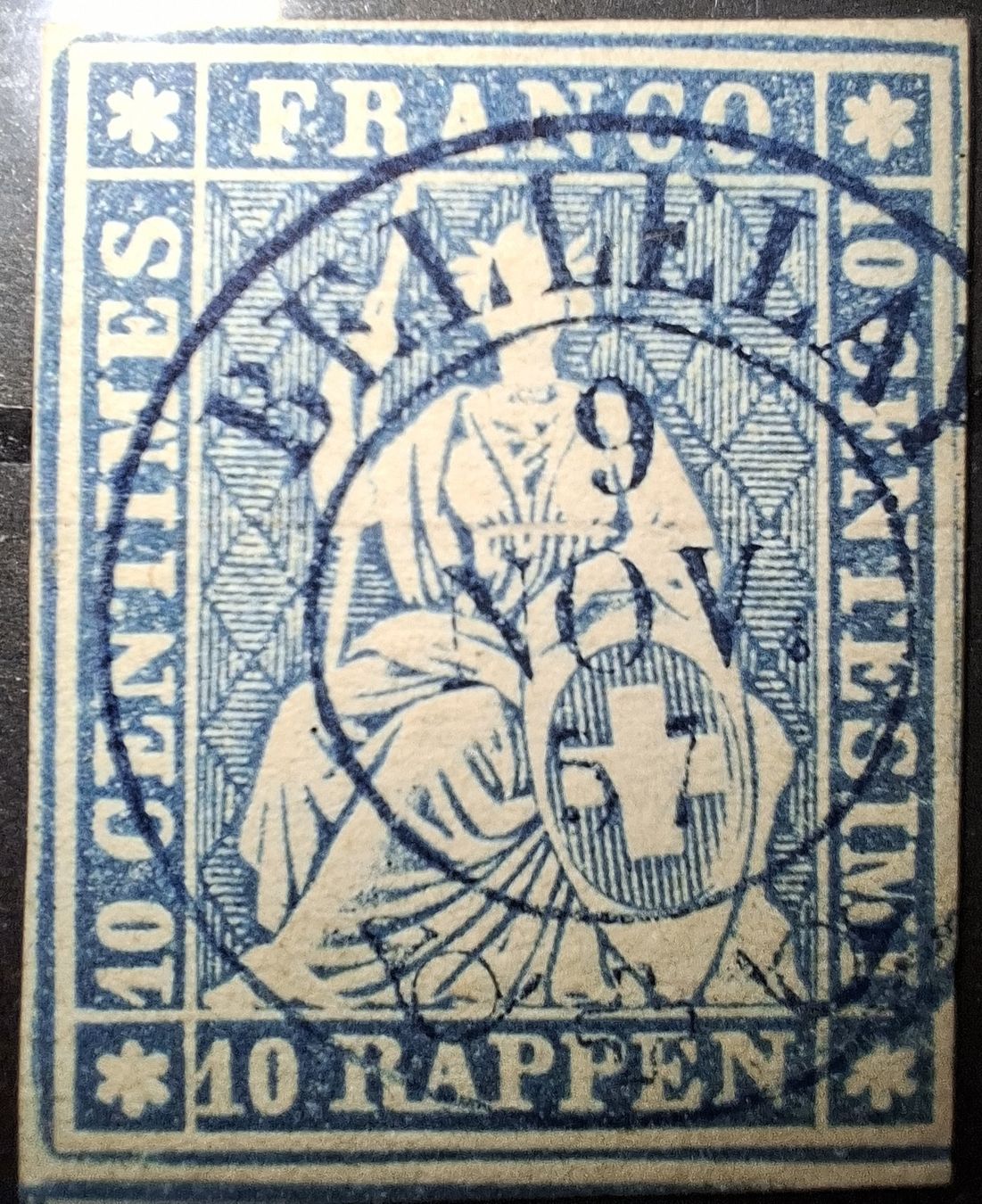 Tutti i francobolli: Strubel 23C Bellelay ++  – Usato da Balgach venduto da SIMEON27