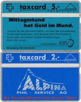 2 ungebrauchte, seltene Schweizer Kunden Taxcards