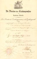 Alfred Escher 1819-1882 Autograph Urkunde Zürich 1852 SELTEN