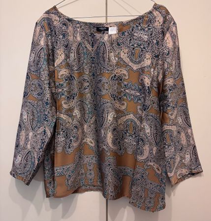 Blouse femme LA REDOUTE CREATION, ocre/noir/vert, taille 46