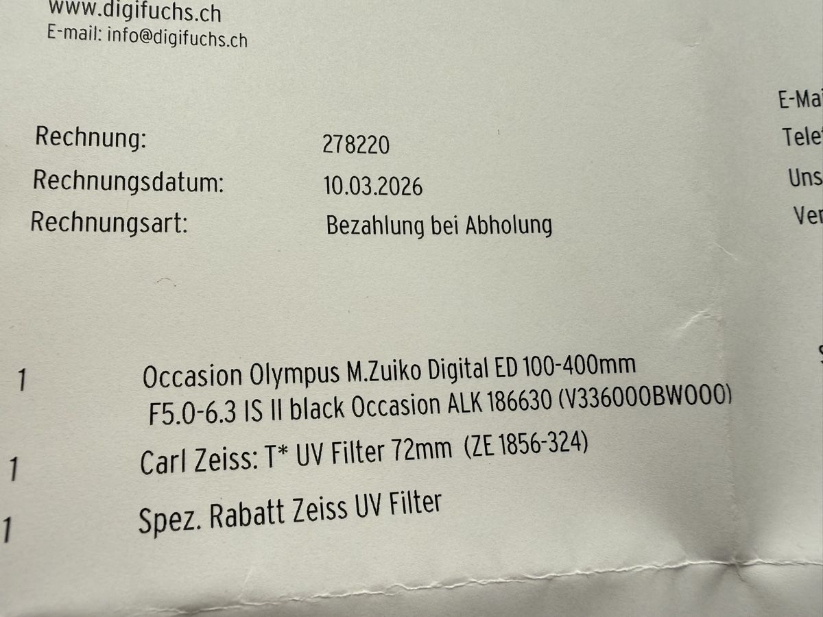 Olympus Obiettivi: OM ED 100-400 is mark ll – Nuovo (secondo la descrizione) da Wädenswil venduto da Uelimueller 6