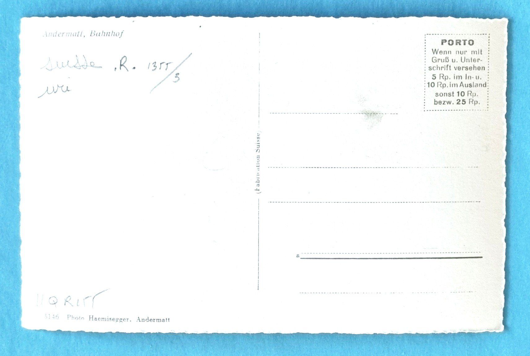 Cartoline postali: Andermatt - Bahnhof - Winterlandschaft – Usato da Rothrist venduto da RROENK 1