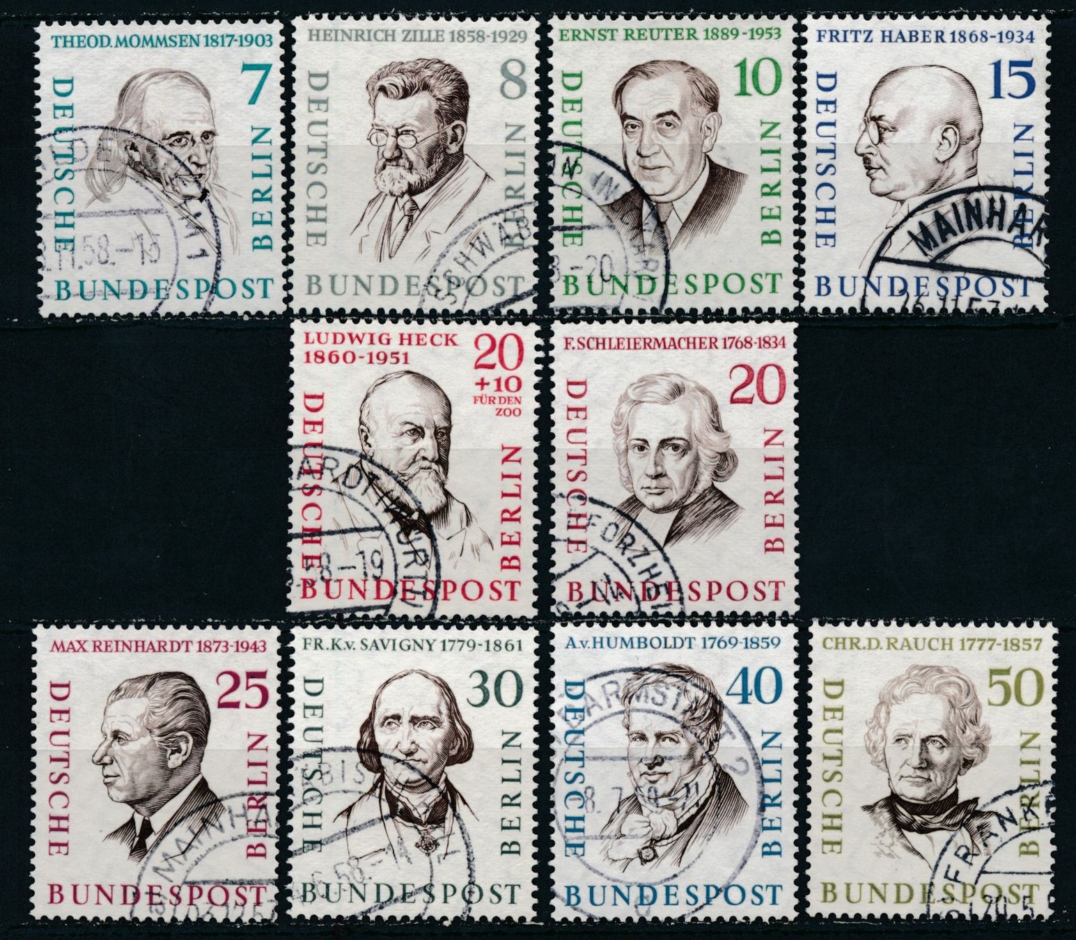Tutti i francobolli: Deutsche Post Berlin Mi. 163 - 172 – Usato da Bonau venduto da Profila3