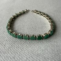 Klasse Smaragden- Armband in Silber 925, gepunzt