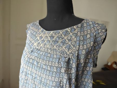 Maje silk geometric print tunic dress pockets S