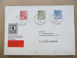 Gelaufener Brief von Zürich nach Deutschland 1976