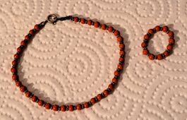 Parure perle corail