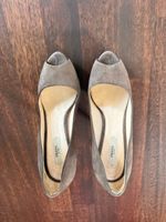 Prada Pumps Wildleder braun Peep Toe gebraucht guter Zustand