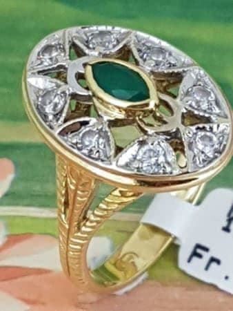 Anelli: 750 Weiss-Gelbgold, 18 Karat, Ring – Nuovo (secondo la descrizione) da Unterägeri venduto da Altgoldschmuck