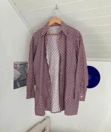 Chemise bleue et rouge taille L-XL