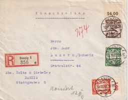 R - Brief Danzig - Luzern 1932