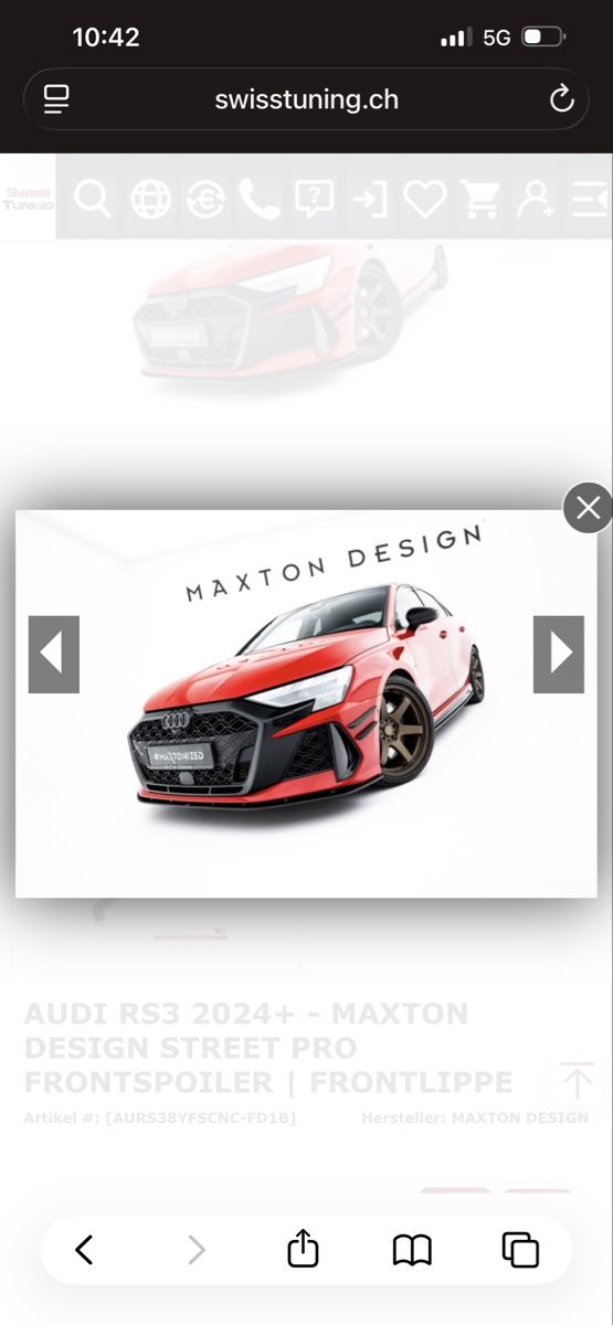 Audi Toutes les pièces auto: Audi RS3 8Y Frontlippe  – Neuf avec emballage d'origine à Rohr par Audiblack
