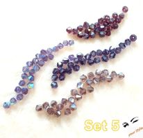 100 Stk. Glas-Perlen 4mm lila-Töne  SET 5    % SALE %