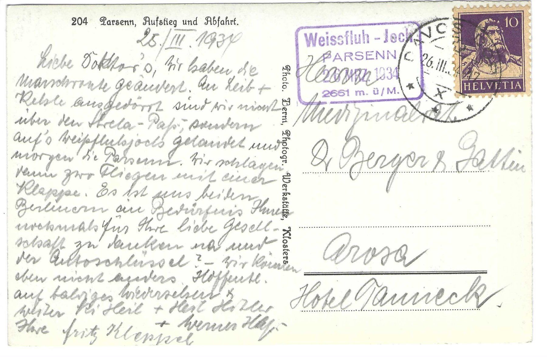 Cartoline postali: Davos Parsenn-Abfahrt – Usato da Wildhaus venduto da Brunphil 1