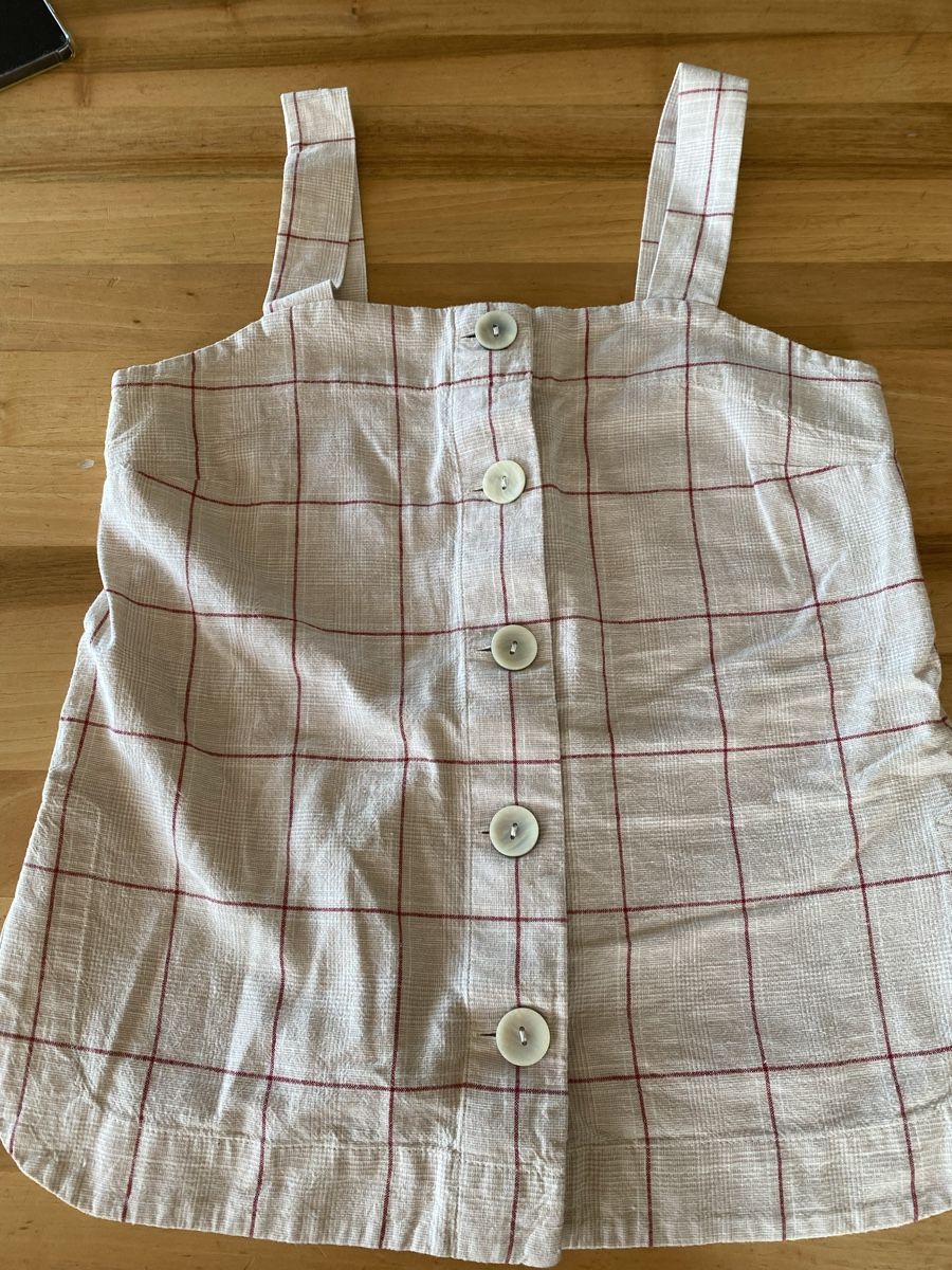 Mango Top: Mango Camisole Top, Gr. S, beige / rot kariert – Usato da Hittnau venduto da Birdie68