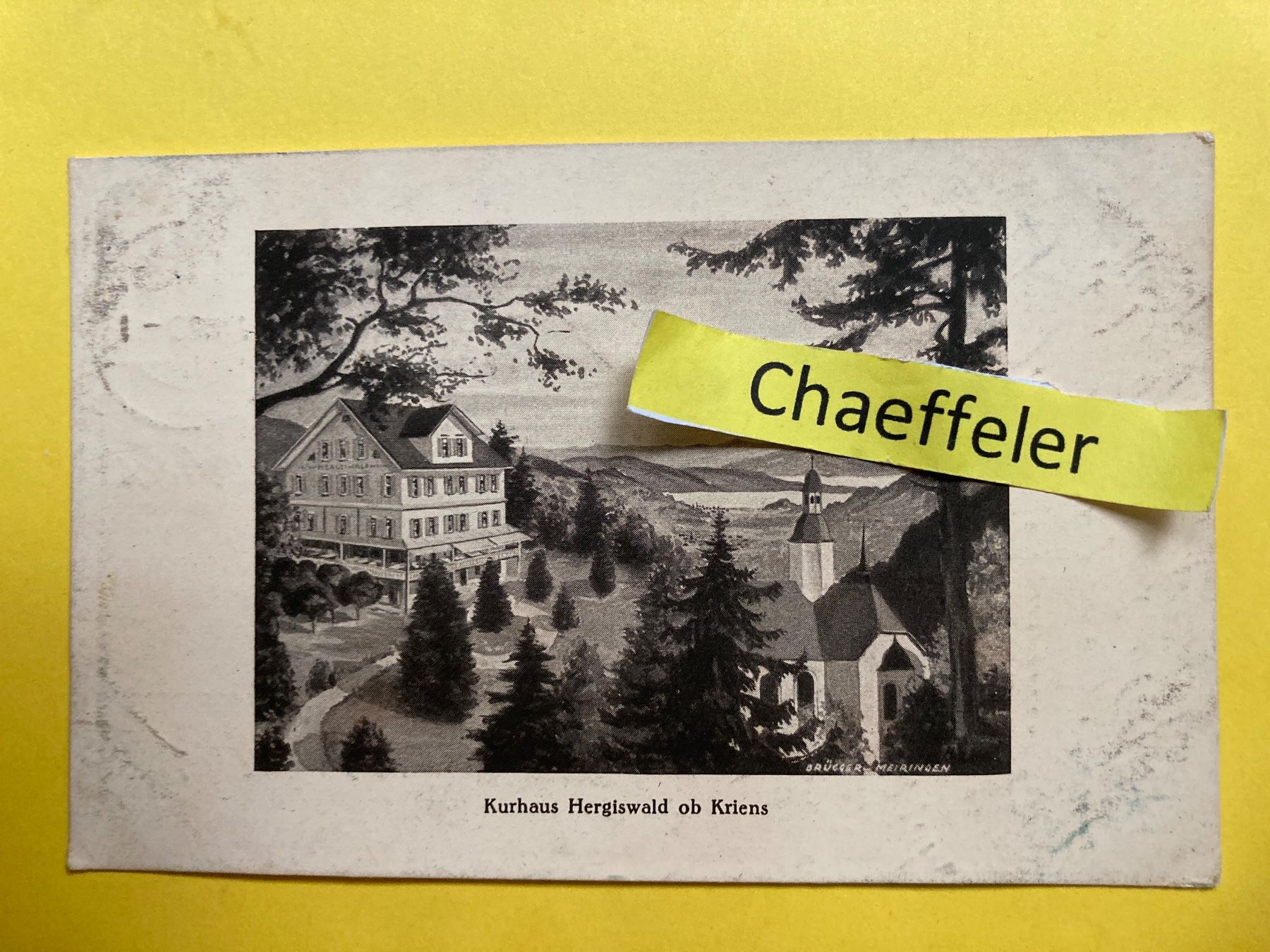Cartoline postali: 1925 Kurhaus Hergiswald ob Kriens – Usato da Zürich venduto da Chaeffeler