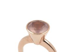 Moderner Rosenquartz Ring 18K Rosegold Grösse 48 *S4442
