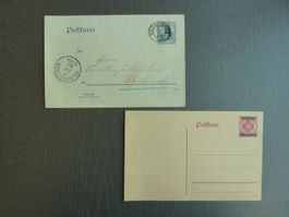 2 Postkarten (Würtemberg+Deutsches Reich,  Fr. 2.--