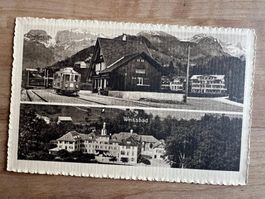 Weissbad - 2-Bild s/w-Karte mit Säntisbahn, ca. 50er Jahre