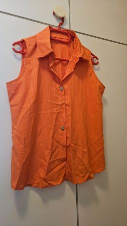 Camicetta senza maniche arancione tg.M poliestere