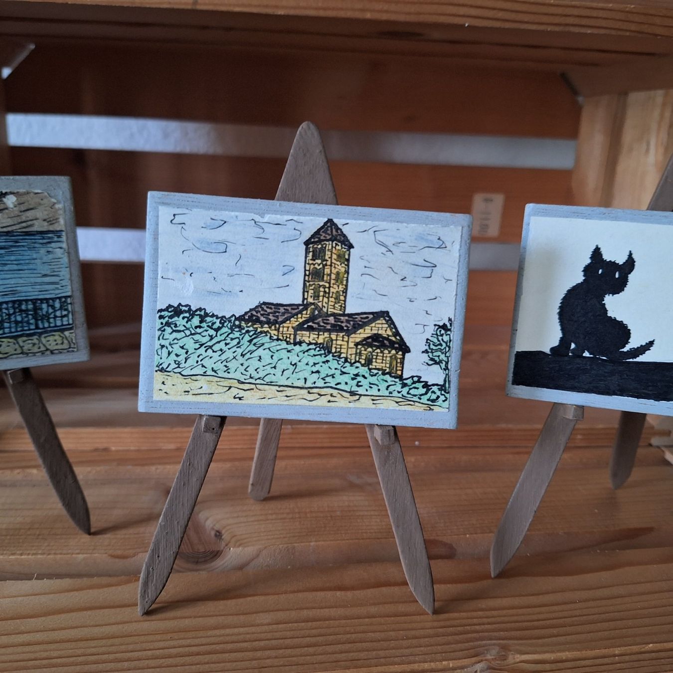 Tutte le decorazioni: Versand möglich! Selbst hergestellte, Mini Bilder, Staffelei – Usato da Winterthur venduto da Goldpipau 2