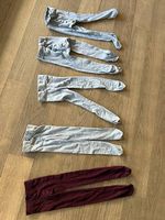 5 Strumpfhosen Gr. 98/104 grau, burgunder u.a. Von Falke