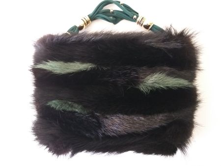 Sac à main en mustela vison véritable, Made in Italy, neuf