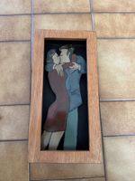 Tableau décoratif en bois couple qui s'embrasse 2015