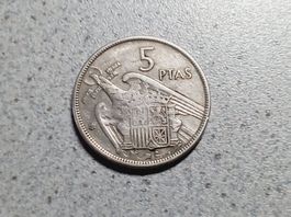 Münze Spanien 5 PTAS 1957/1965