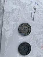 2 Hermès Paris Knöpfe grau Metall Marke Paris
