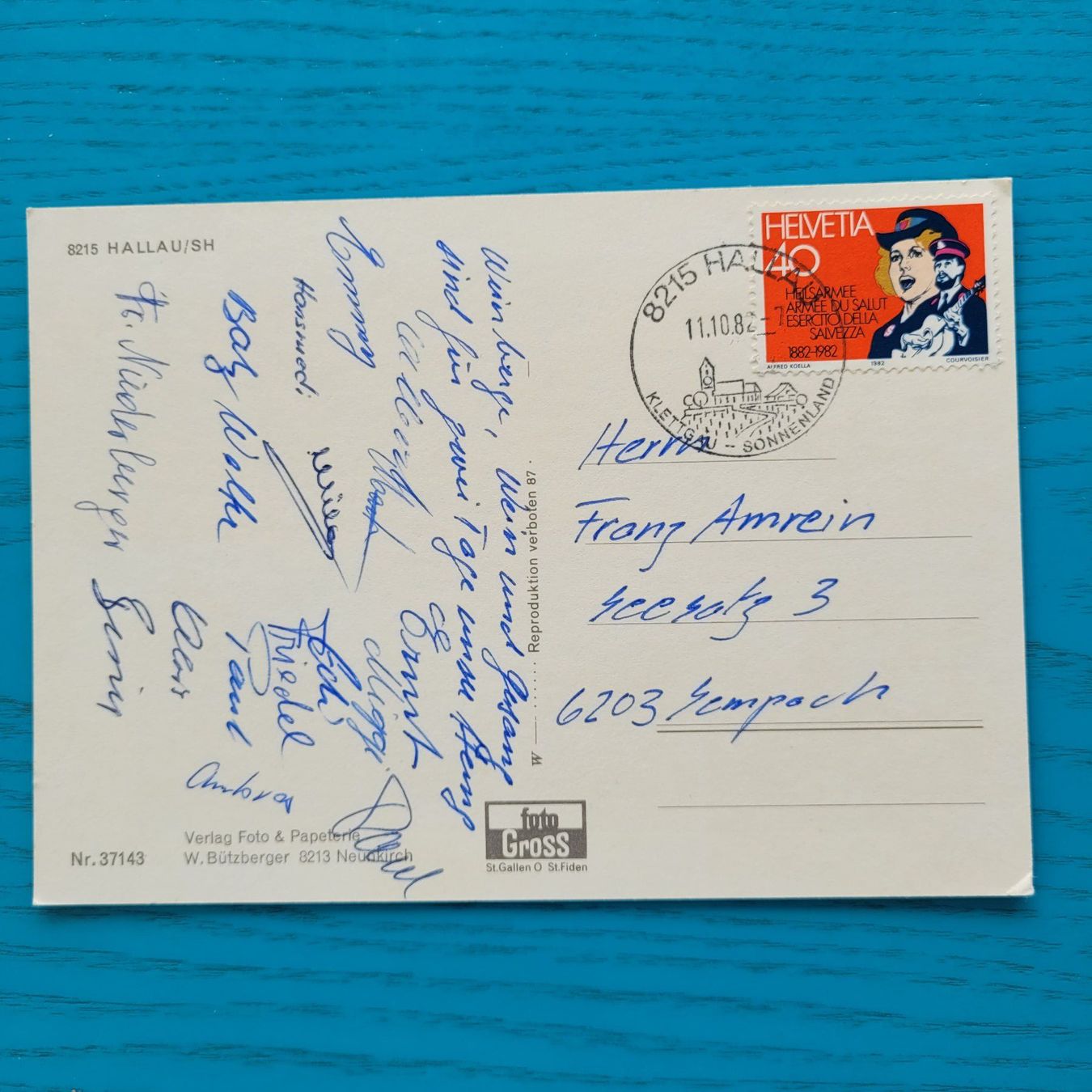 Cartoline postali: Hallau ( SH)  1982 – Usato da SCHÜBELBACH venduto da CoKaHa 1