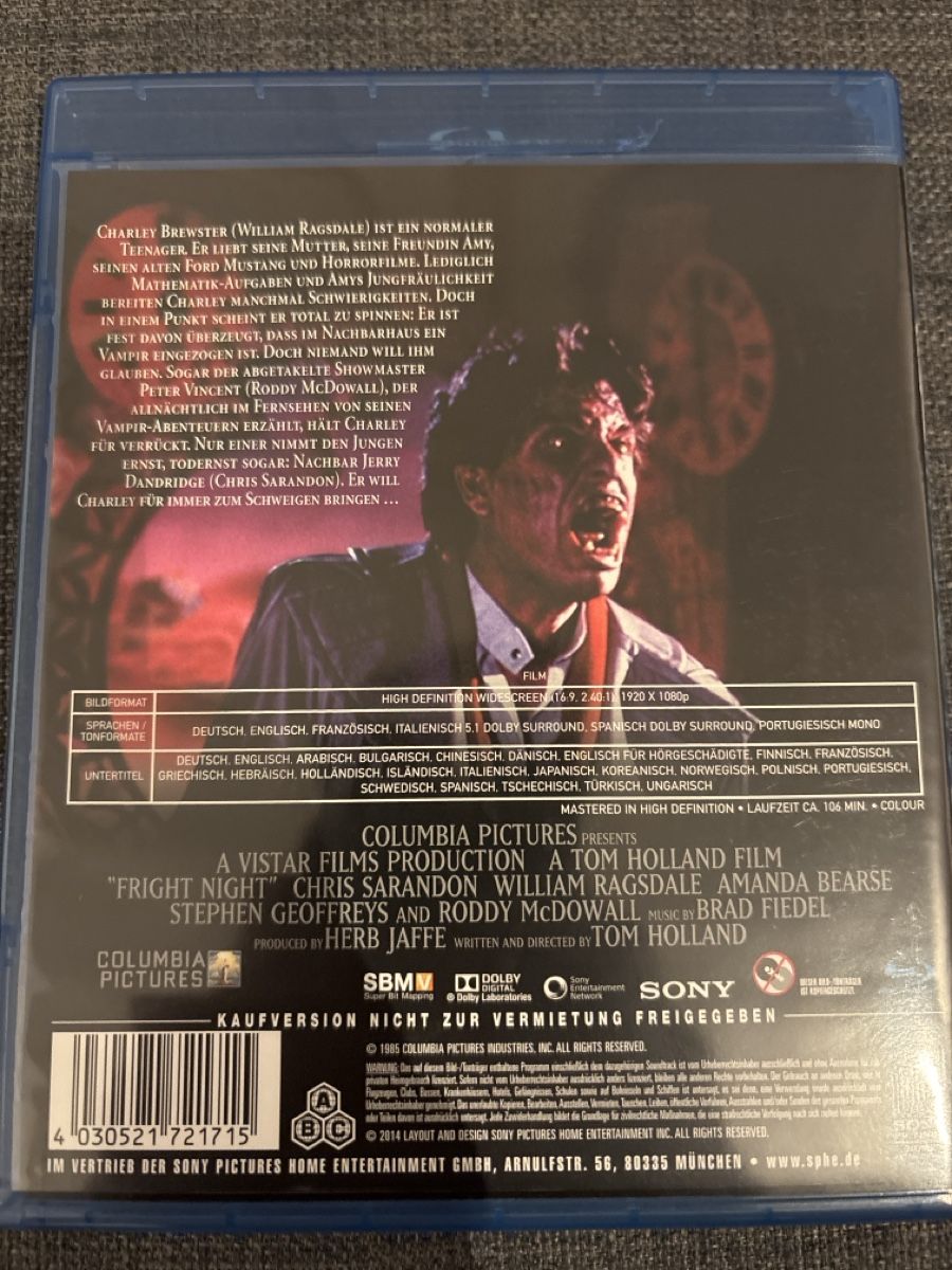 Tutti i DVDs: Fright night original bluray – Usato da Oberentfelden venduto da Rabaelikus 1