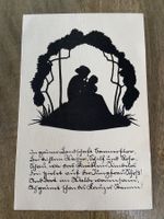 AK Mutter Kind Künstlerkarte "Scherenschnitt"